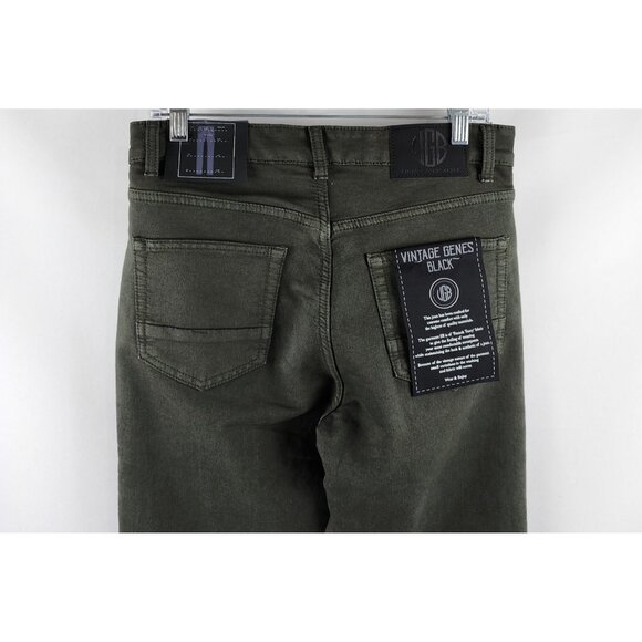 Vintage Genes Black Jeans Mens 30x32 Green Slim Fit Denim NWT - Picture 9 of 12